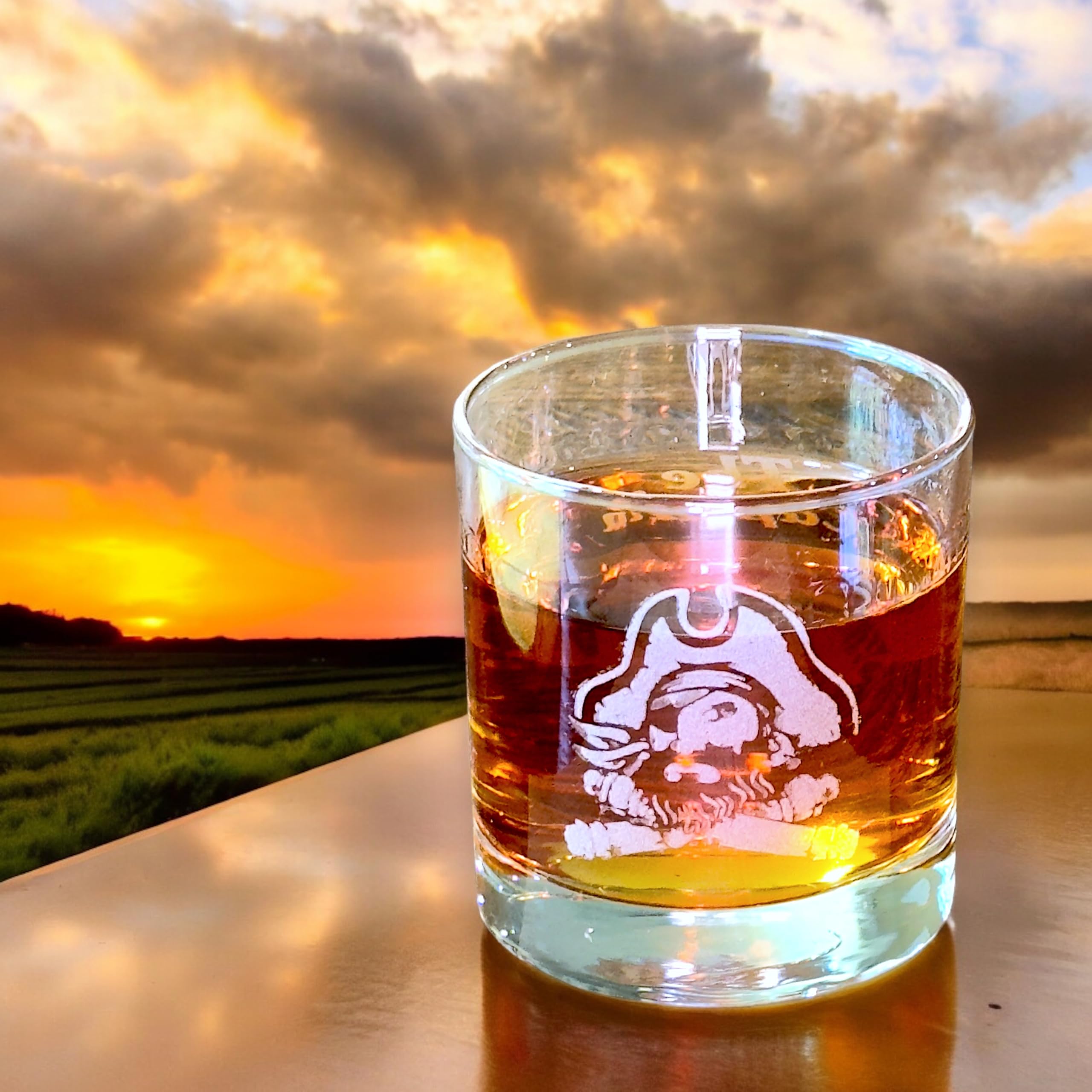 Premium Double Old Fashioned Rocks Glass - The Captain - Heavy Base Whiskey Tumbler for Bourbon, Scotch & Cocktails - Perfect for Home Bars & Gifting