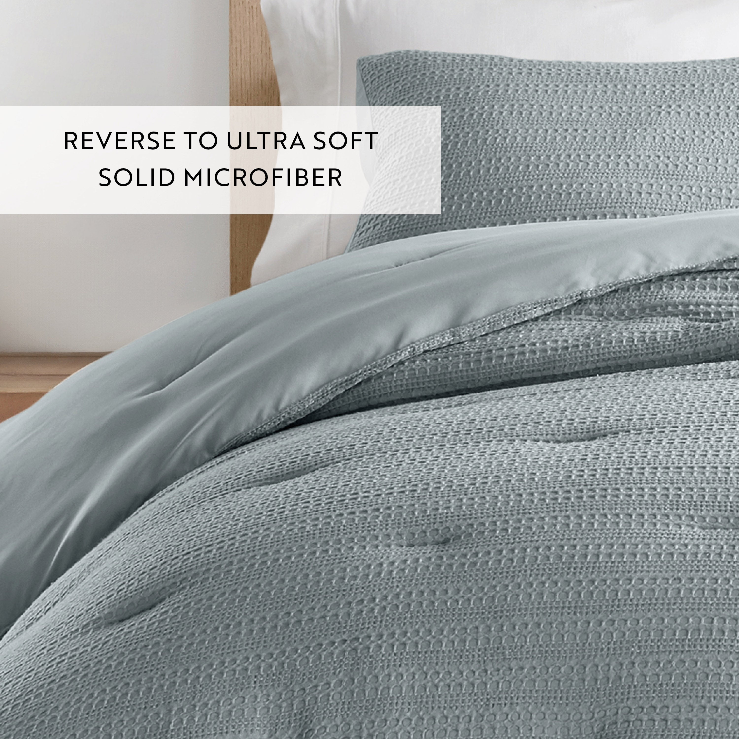 Waffle Textured Comforter Set - Soft & Breathable Bedding Collection for All Seasons | Perfect for Cozy Bedrooms, Guest Rooms & Dorm Decor