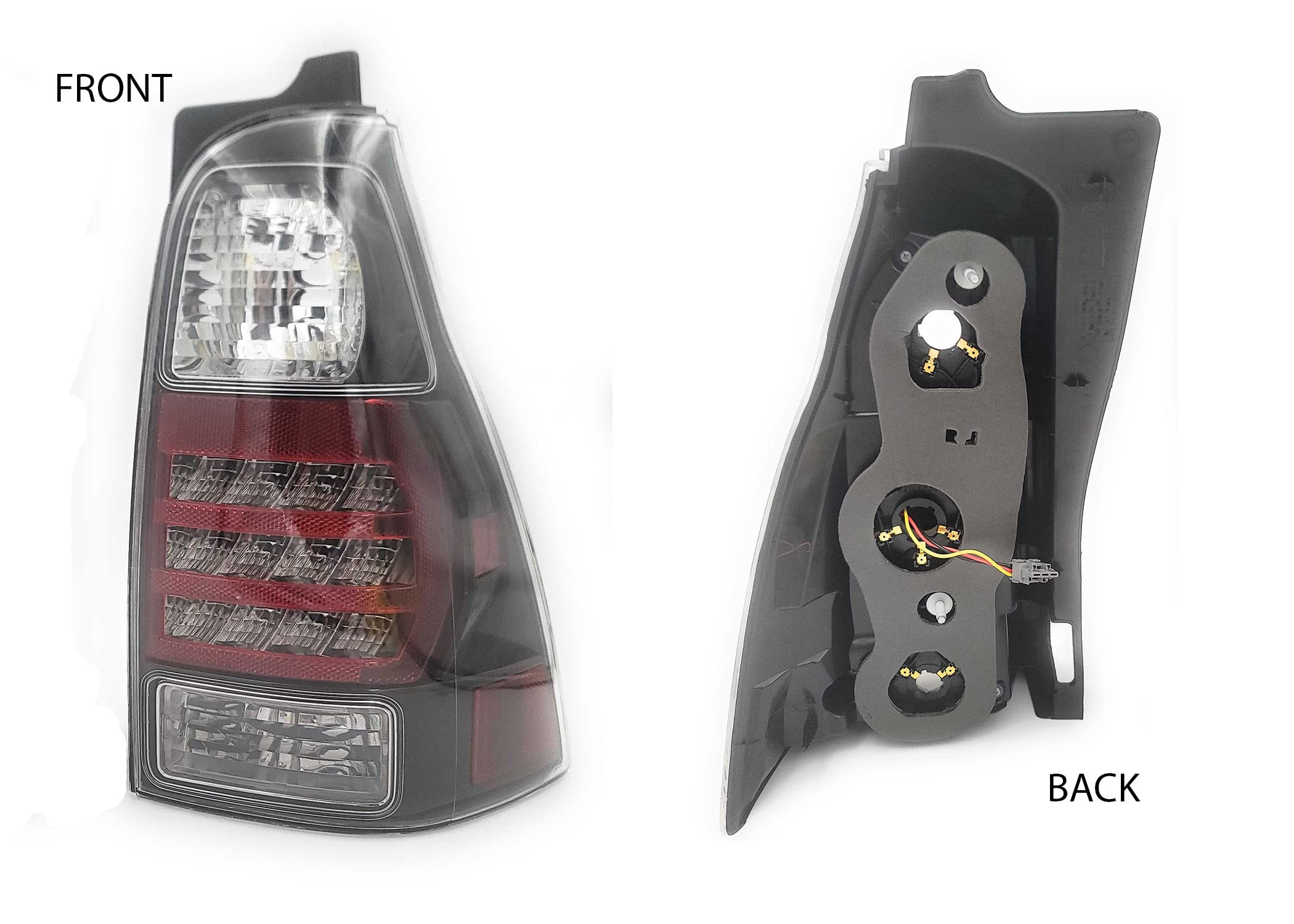 JDM Black LED Tail Lights for 2003-2009 Toyota 4Runner - High Performance Upgrade Pair Set (Driver & Passenger Side) - Enhanced Visibility & Style for Night Driving & Off-Road Adventures