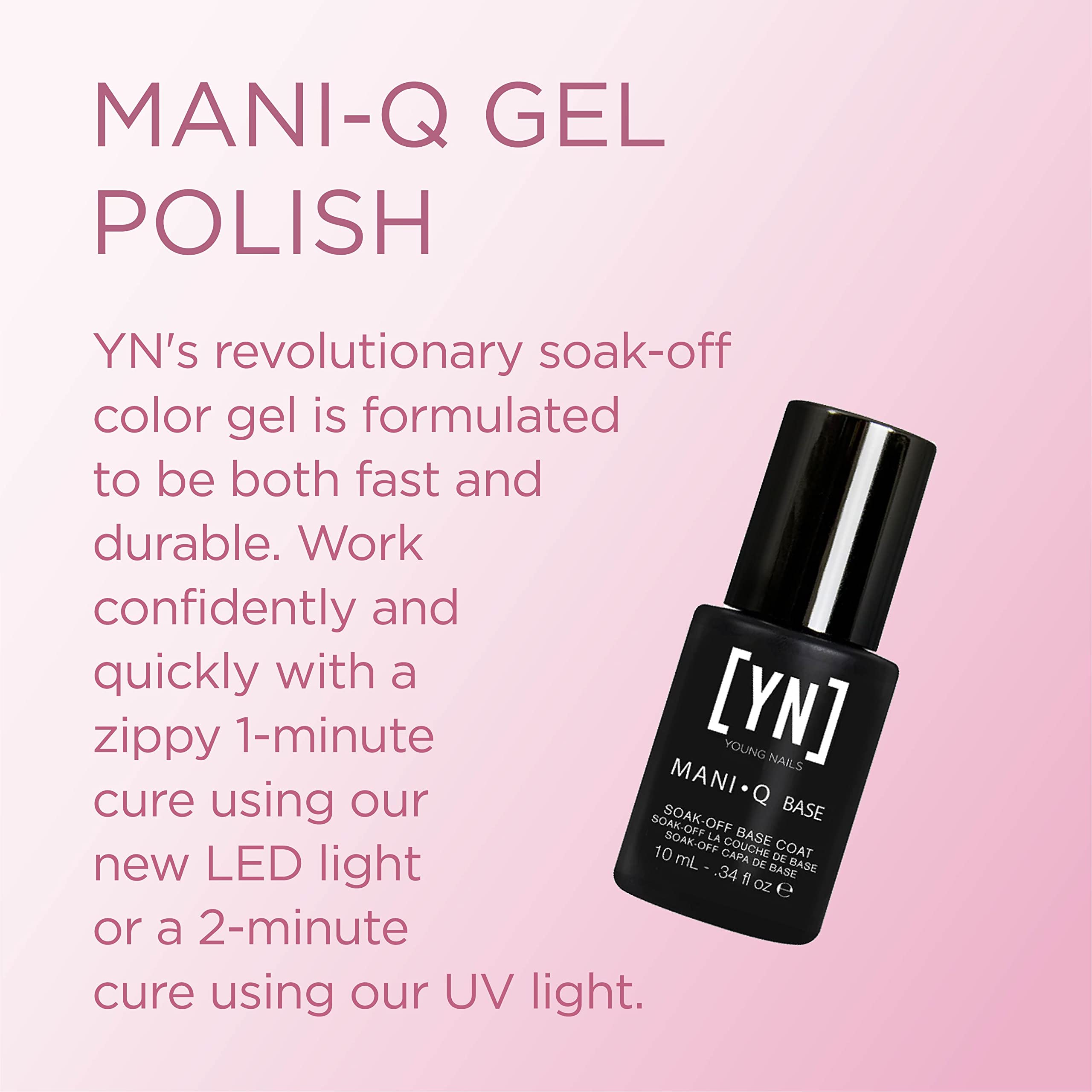 Young Nails Mani-Q Gel Polish - Long-Lasting Color Gel for Natural & Artificial Nails | LED/UV Cured, Soak Off Formula (0.34 fl oz) | Perfect for Salon Quality Manicures at Home & Professional Nail Art
