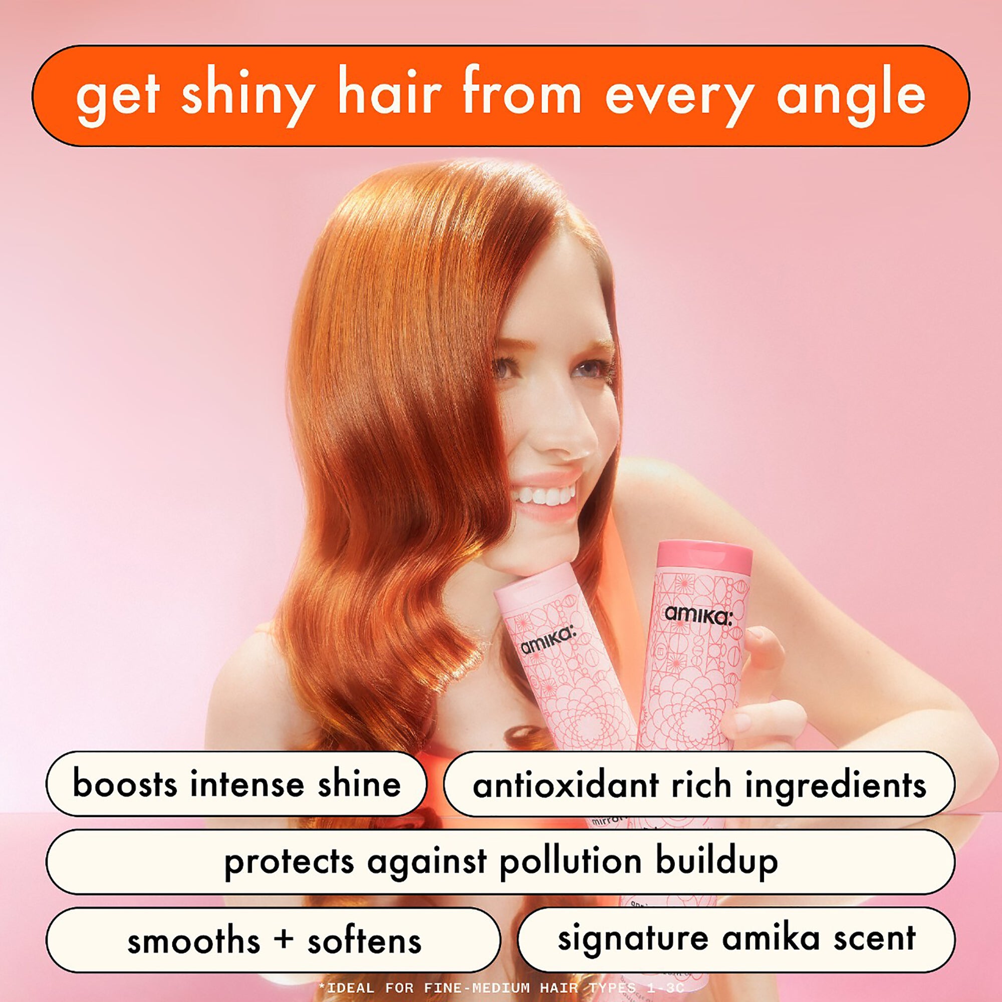 Amika Mirrorball Shine & Repair Conditioner - 9.2 oz for Smooth, Glossy Hair - Perfect for Damaged, Dry & Color-Treated Hair - Salon Quality Hair Care at Home