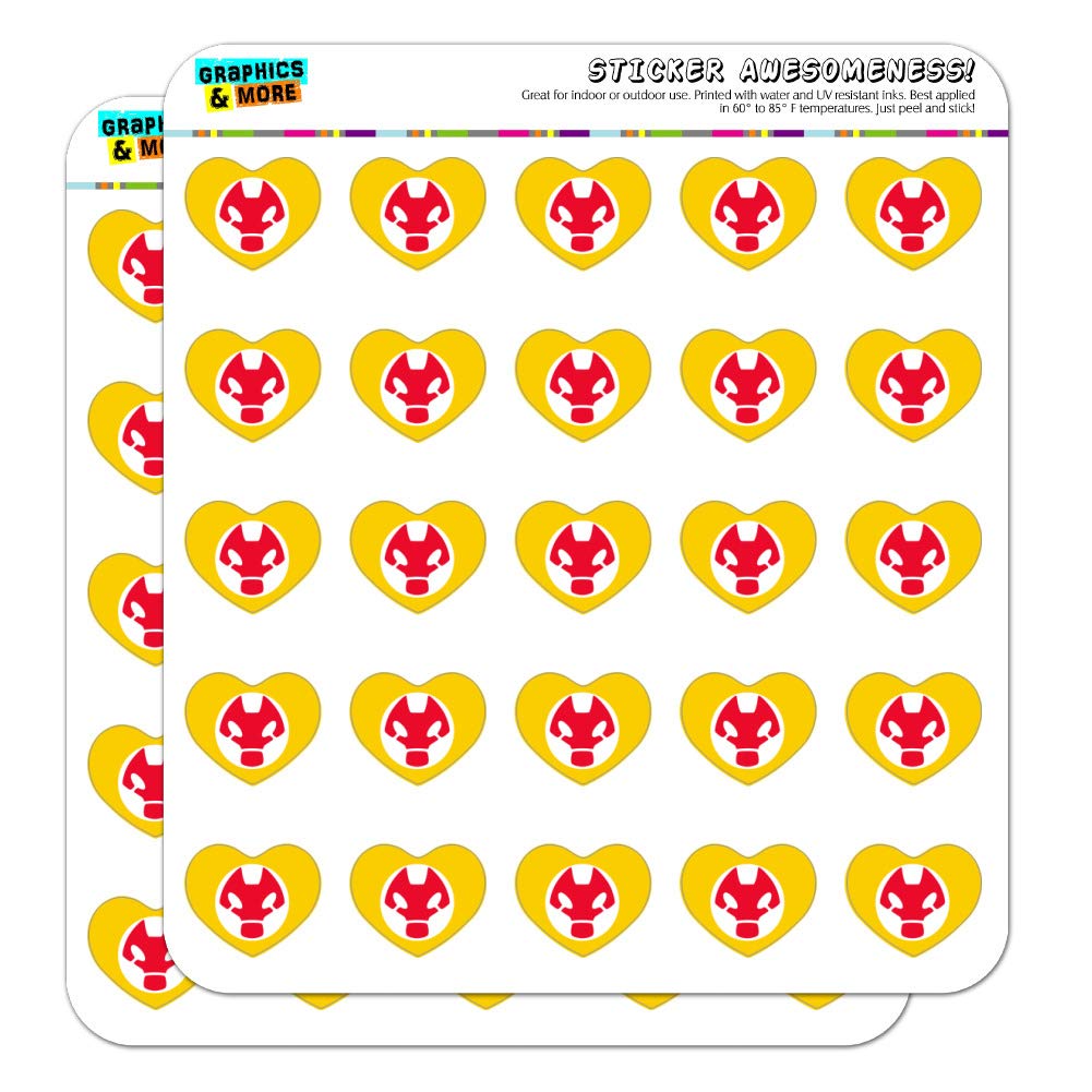 Ben 10 Heatblast Heart-Shaped Planner Stickers - Anime Cartoon Scrapbook Decals for Journals, Calendars, DIY Crafts - Perfect for School Supplies, Bullet Journaling & Gift Giving