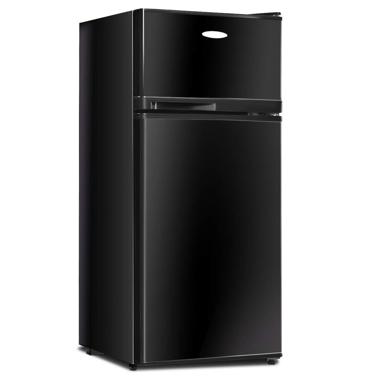 GOFLAME 3.4 cu ft Mini Fridge with Freezer - Compact Refrigerator with Adjustable Thermostat, Removable Glass Shelves - Perfect for Dorm, Office, Apartment, Bedroom, RV & Small Spaces (Black)