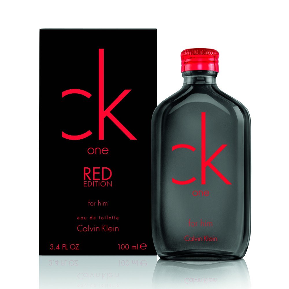 Calvin Klein CK One Red Men's Eau De Toilette Spray 3.4 oz - Fresh Citrus Aromatic Cologne for Men - Perfect for Daily Wear, Date Nights & Special Occasions