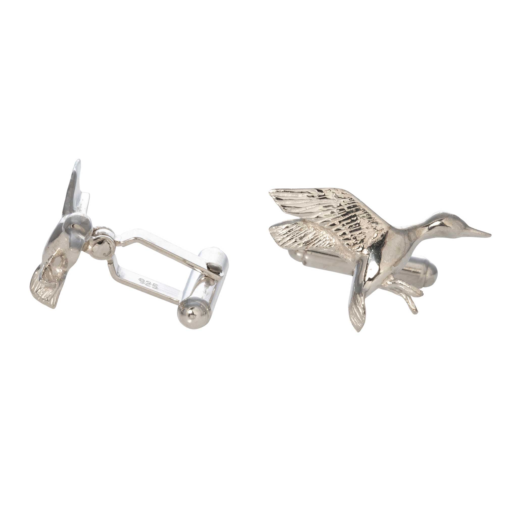Sterling Silver Duck Cufflinks for Men - Elegant Animal Jewelry Gift for Weddings, Business & Formal Occasions