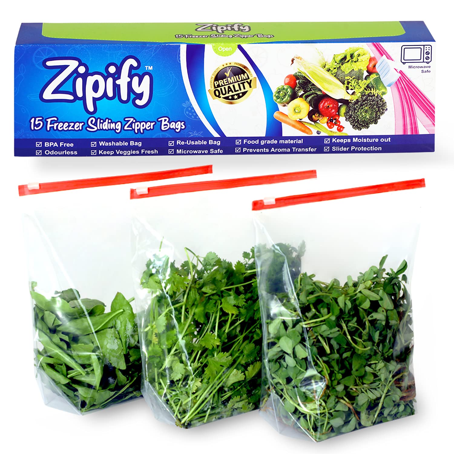 Premium Zip Lock Bags with Slider - 10 Pack (2-3kg Capacity) | Airtight Reusable Food Storage Bags for Fridge, Travel, Meal Prep & Organization | Leakproof, BPA-Free & Reclosable Ziplock Pouches | Perfect for Groceries, Snacks, Freezing & Camping