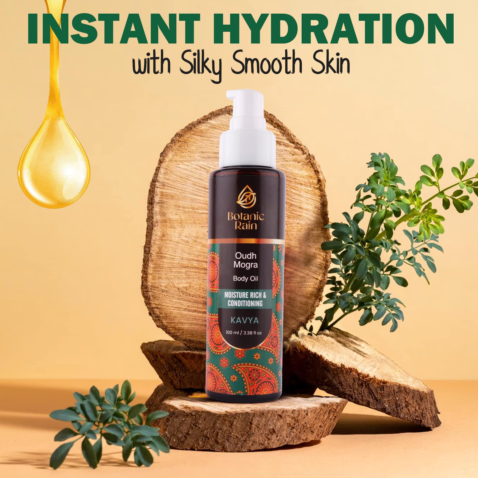 Organic Body Oil with Oudh & Mogra + SPF Face Moisturizer with Rose & Eladi | Natural Ayurvedic Skincare for All Skin Types | Women & Men | Perfect for Daily Hydration & Sun Protection