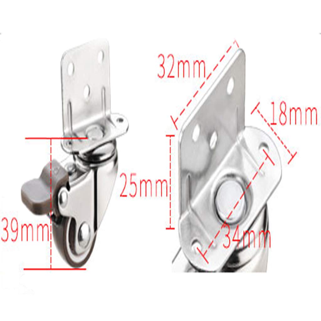 32mm x 18mm L-Shaped Plywood Flower Frame with 11kg Capacity - Universal 2 Inch Crib Pulley Table Mute Wheel & 1 Inch Steering Caster with Brake - Perfect for Nursery Furniture, Office Chairs, and DIY Projects