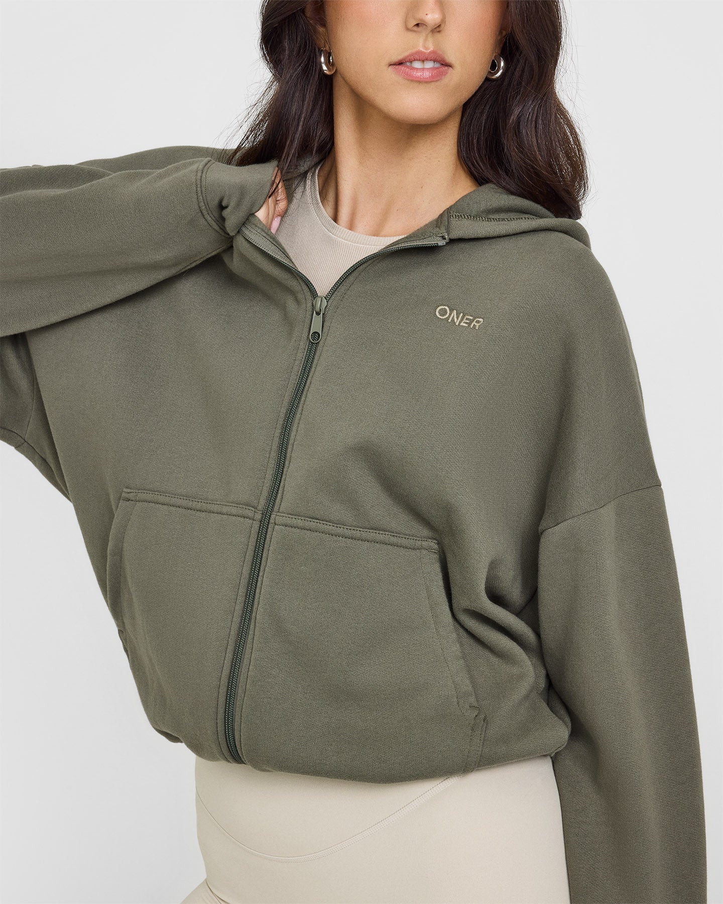 Mid Weight Zip Through Hoodie for Men & Women | Alpine Green | Comfortable Fleece Pullover for Outdoor Activities, Gym & Casual Wear
