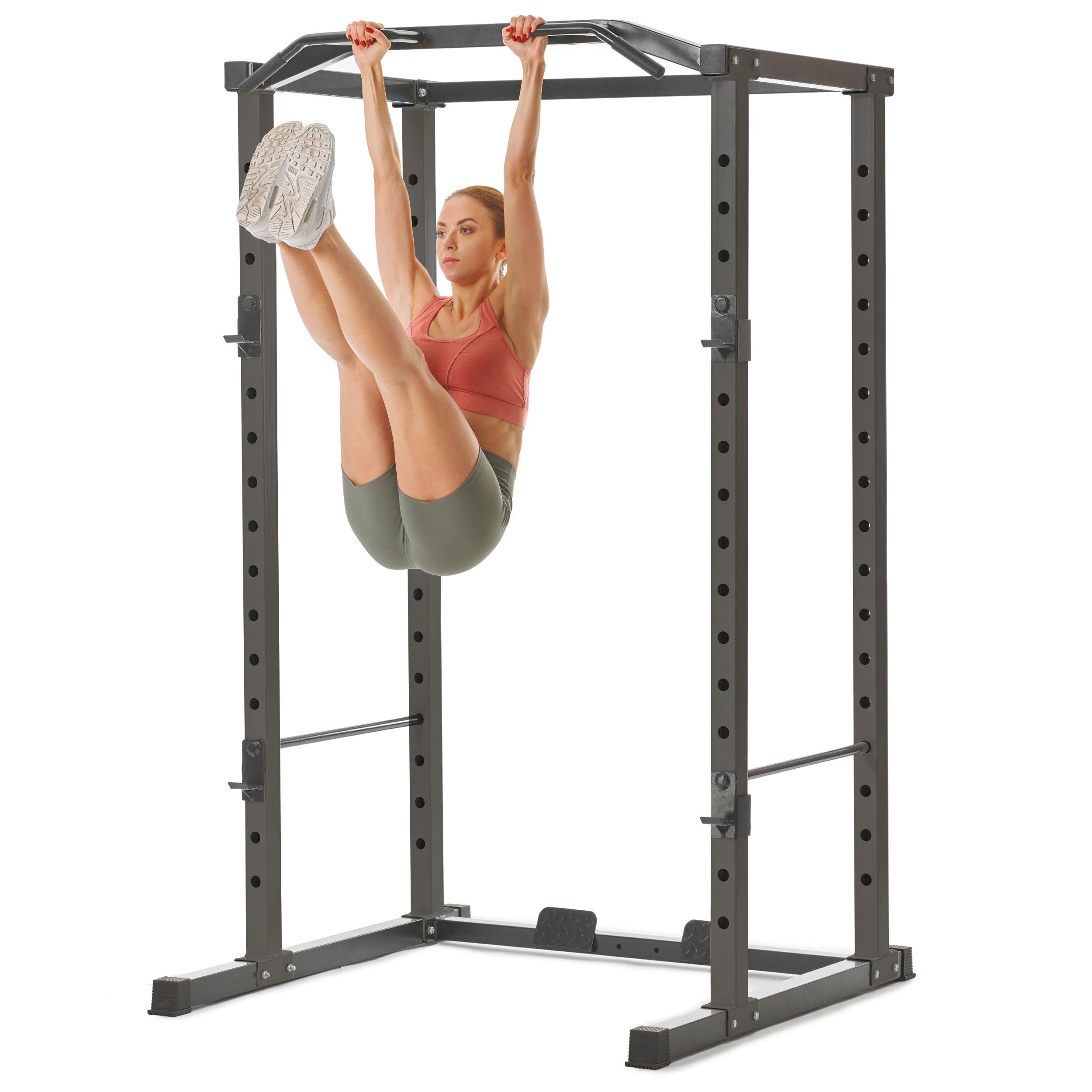 PRCTZ Adjustable Power Cage - 1000 lb Weight Capacity, Squat Rack with Pull-Up Bar & Dip Station - Perfect for Home Gym Strength Training & CrossFit Workouts