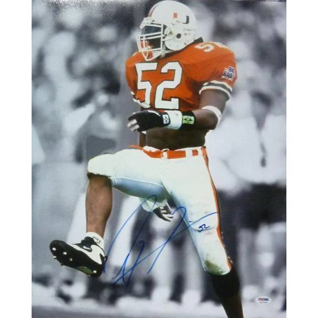 Ray Lewis Signed & Framed 16x20 JSA COA Miami Hurricanes Autograph - Authentic Collectible Football Memorabilia for Sports Fans & Home Decor
