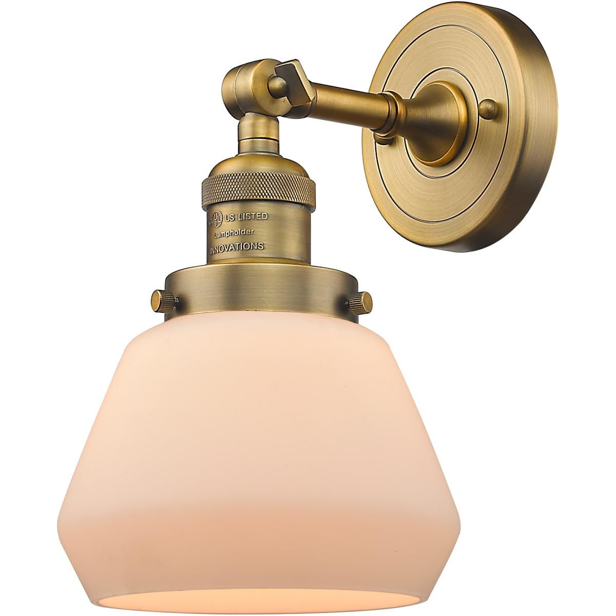 Innovations 201F-BB-G171-LED Semi-Flush Mount Ceiling Light Fixture - Brushed Brass Finish, Energy Efficient LED Lighting for Bedroom, Living Room & Hallway