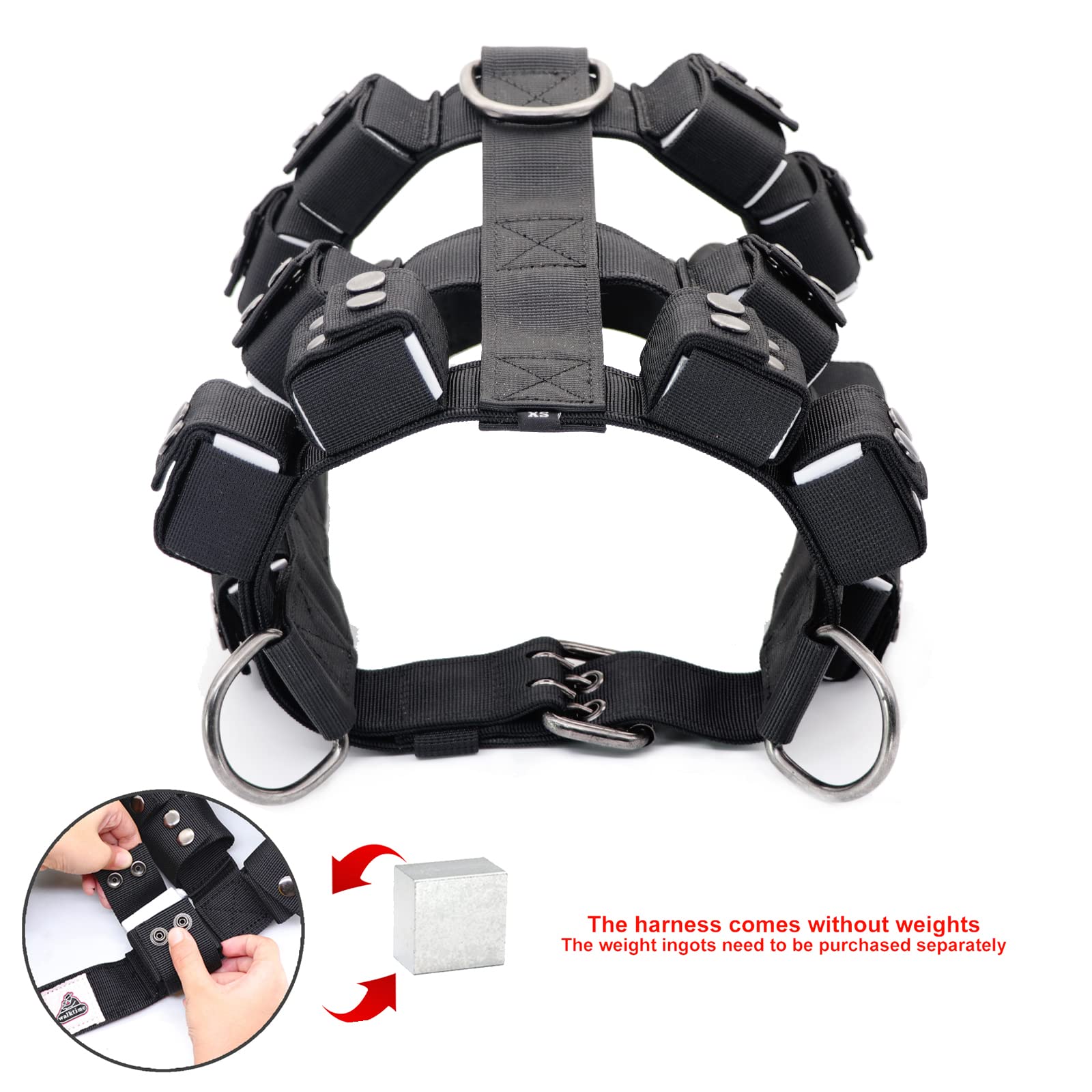 Adjustable Weighted Dog Vest Harness for Small, Medium & Large Breeds - No Pull Tactical Harness with Pockets for Pit Bulls | Weight Loss, Exercise, Walking & Muscle Training | Perfect for Outdoor Adventures, Training Sessions & Daily Walks