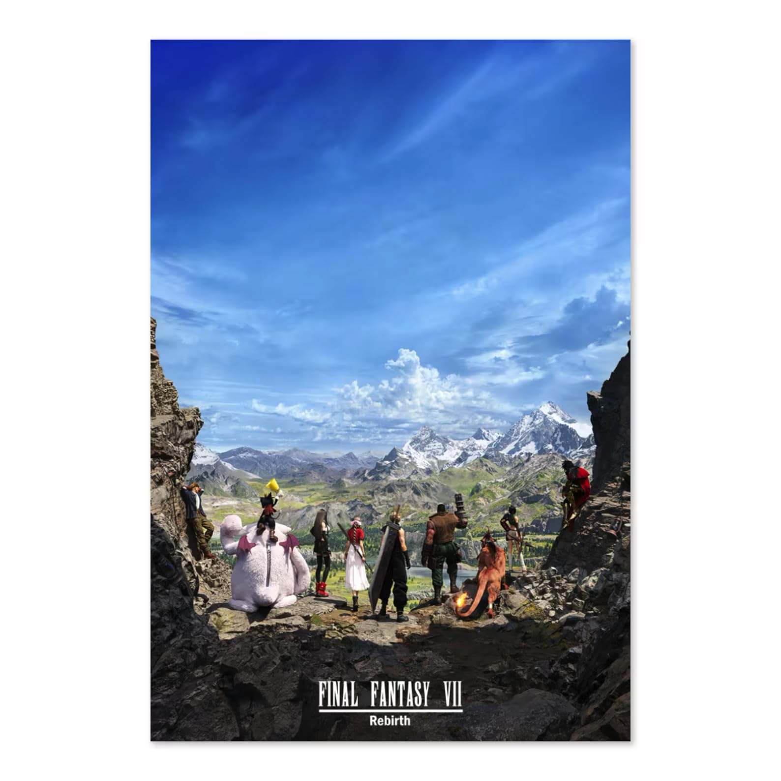 Final Fantasy VII (7) REBIRTH Official Key Art Poster - 24x36 Inches Wall Decor for Living Room, Office, Bedroom, Game Room - Perfect Gift for Fans & Home Decoration