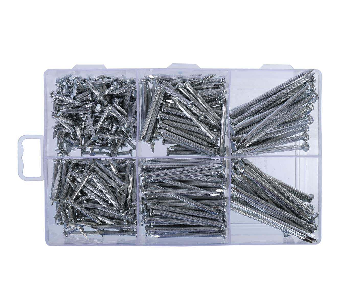 220-Piece Assorted Concrete Nails Set - 5 Different Sizes for Masonry, Construction & DIY Projects - Heavy Duty Fasteners for Concrete, Brick & Wood