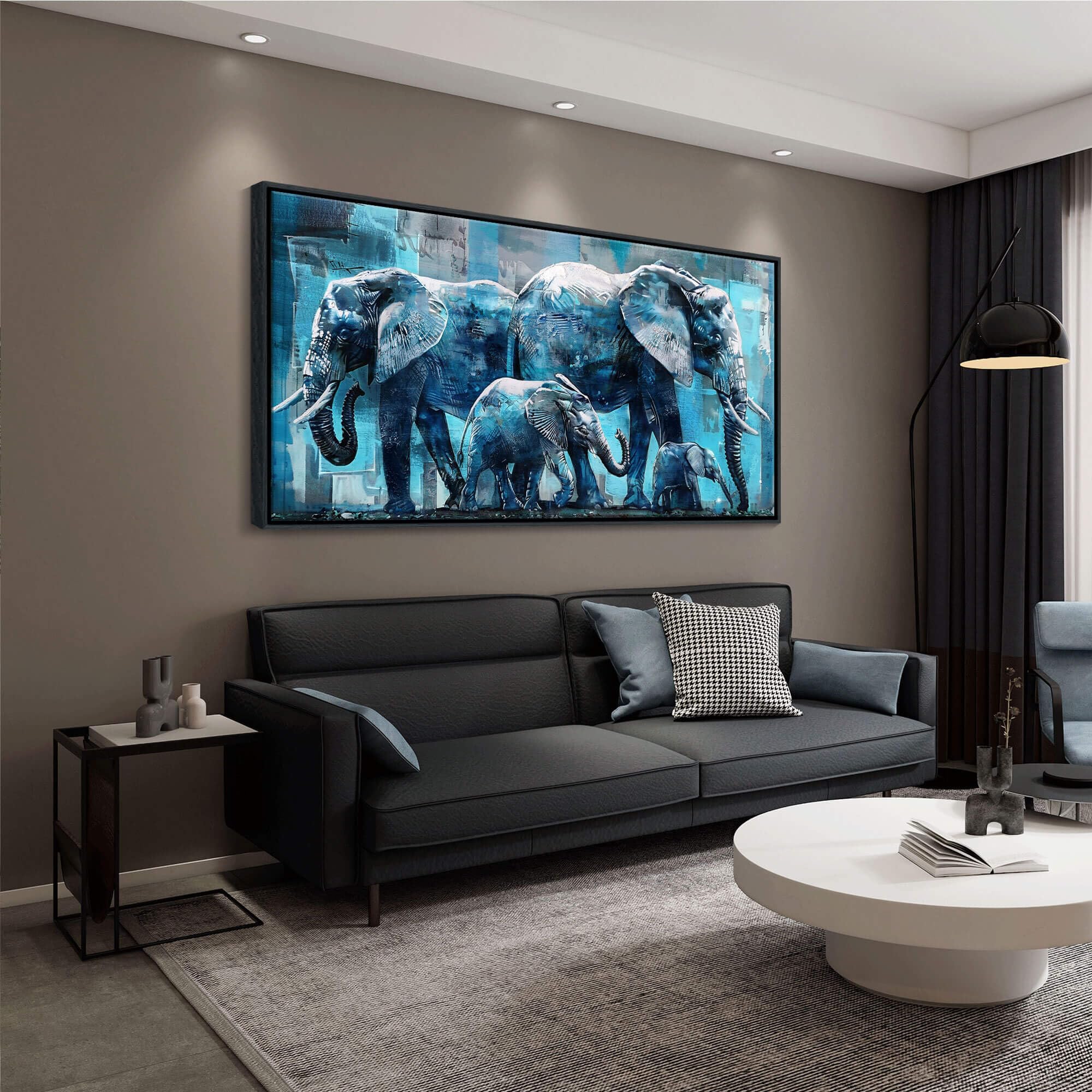Elephant Canvas Wall Art - Large 20x40 Inches Framed Animal Print for Living Room, Bedroom & Office Decor | Perfect for Modern Home & Office Interior Design