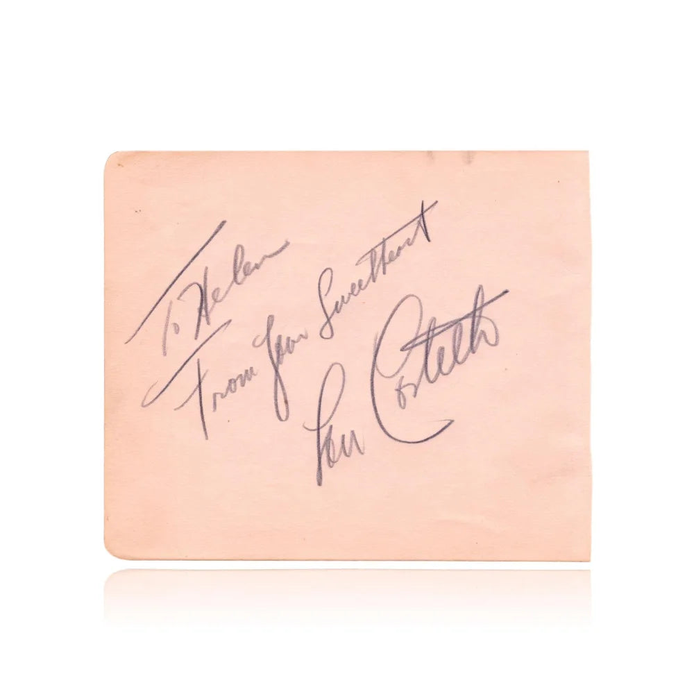 Humphrey Bogart & Lou Costello Dual Signed Album Page Cut - JSA COA Authenticated - Rare Abbott & Costello Casablanca Autograph - Perfect for Movie Memorabilia Collectors & Classic Film Fans