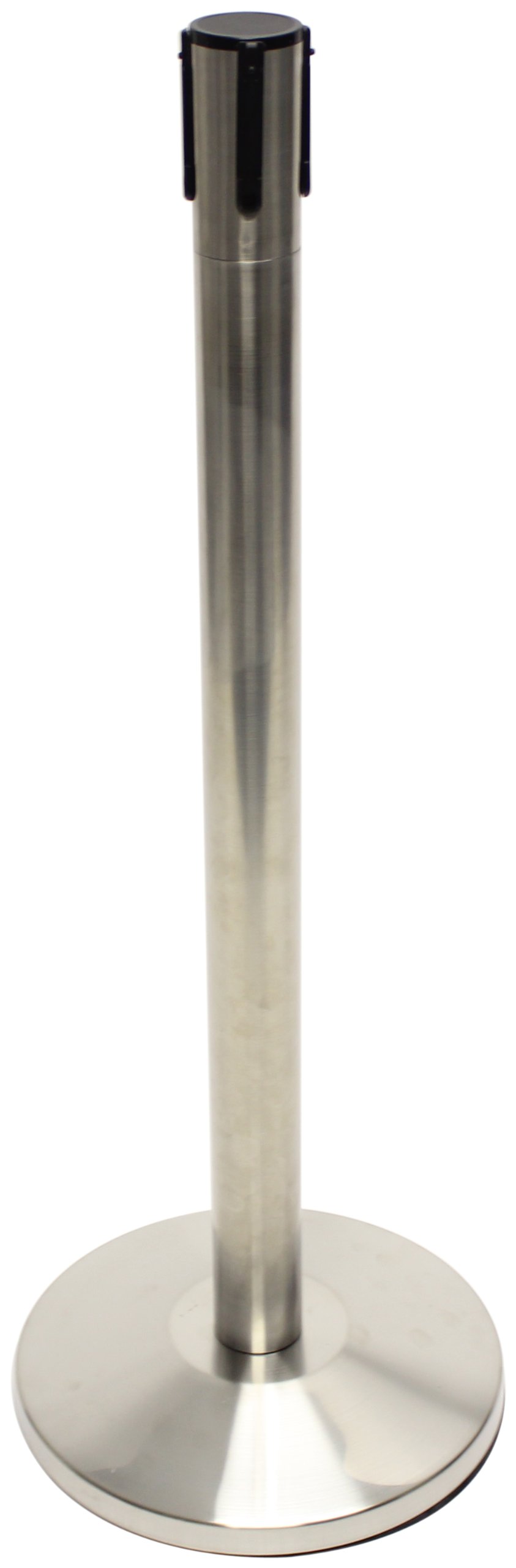 Accuform PRB846BS Retractable Belt Tape Barrier Post - Brushed Steel Traffic Control Receiver for Facility Safety & Crowd Management | Perfect for Warehouses, Events & Construction Sites