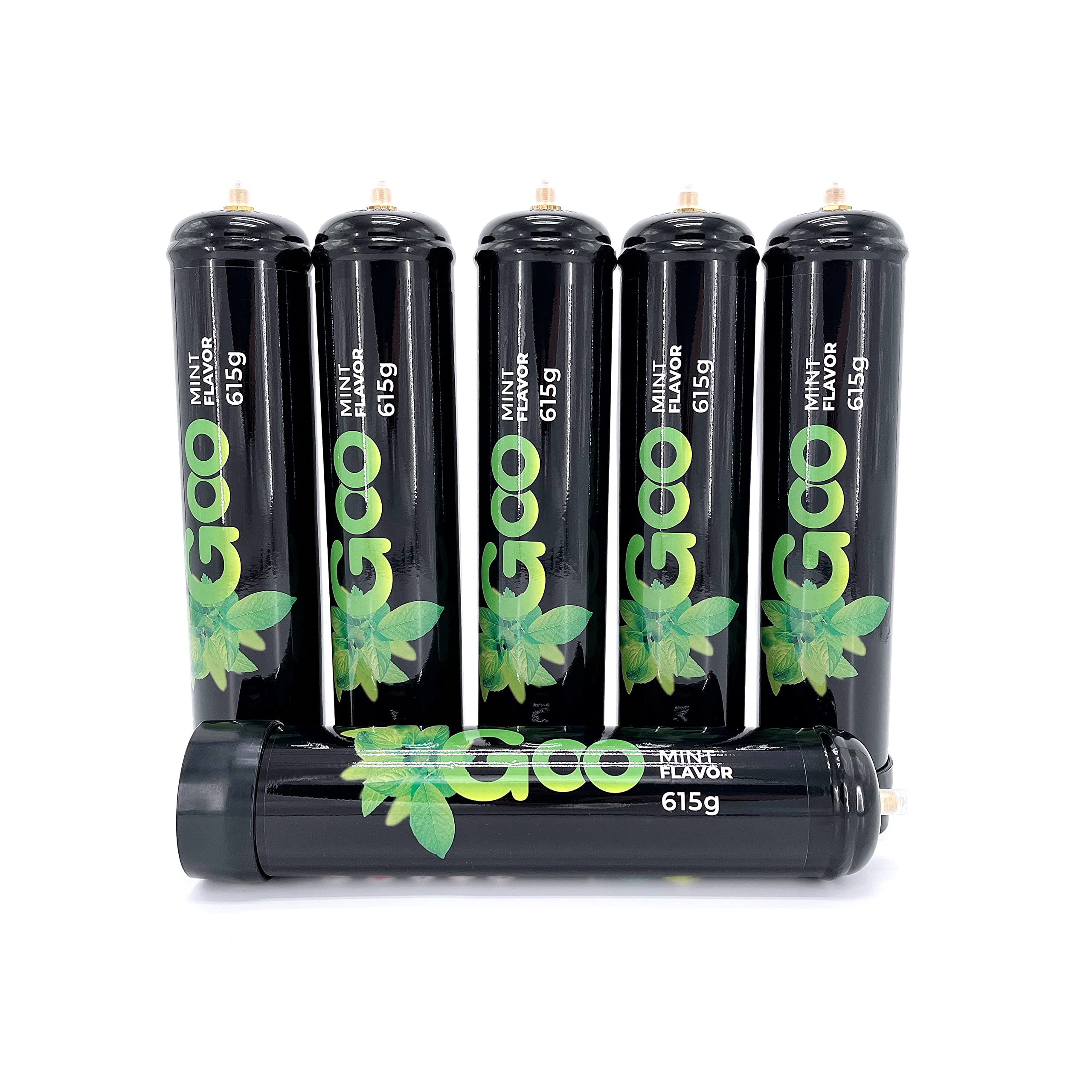 Premium Whipped Cream Chargers - Food Grade Nitrous Oxide (N2O) Tanks for Standard Cream Dispensers - 6 Pack Mint Flavored 615g Cylinders - Perfect for Desserts, Coffee Toppings & Baking at Home or Professional Kitchens