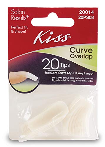 Kiss Acrylic Plain False Nails - 20 Count (6 Pack, Curve Overlap Design) for Natural Look & Easy Application | Perfect for Salon, Home Manicure, Parties & Special Occasions