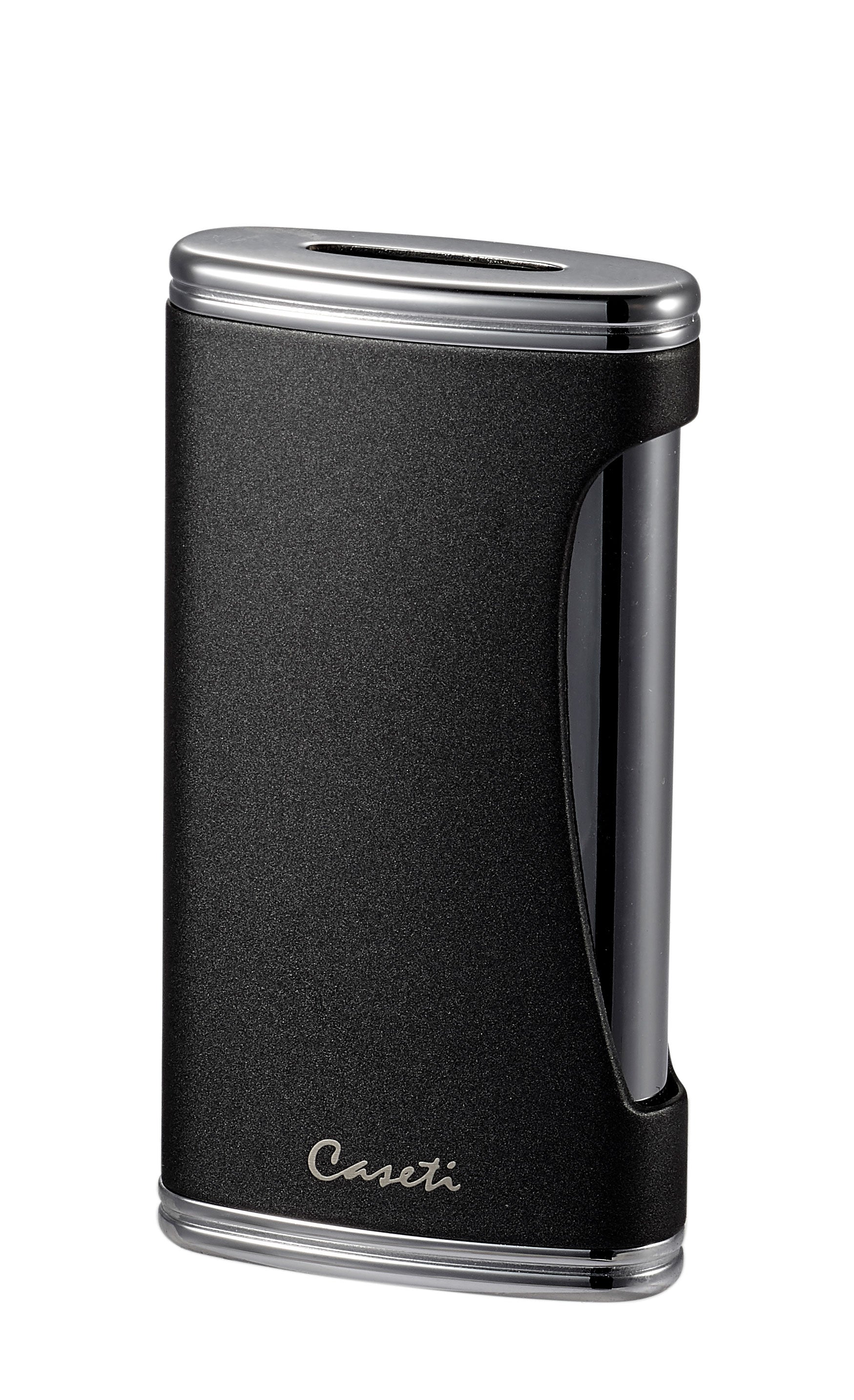 Premium Caseti BigFlat Black Matte Cigar Lighter - Windproof Refillable Butane Torch for Cigars, Cigarettes & Outdoor Use - Perfect for Smoking, Camping & Gifts