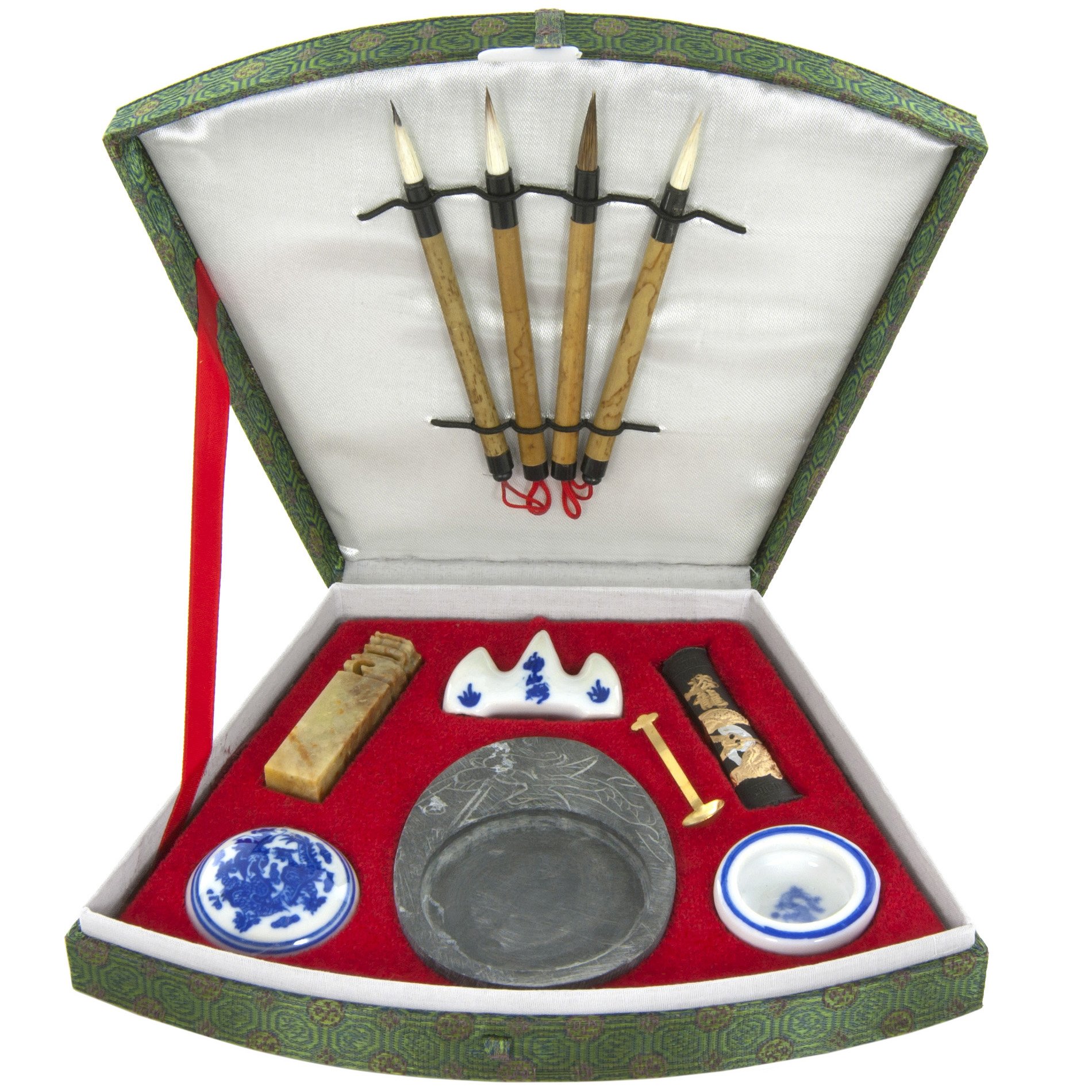 Traditional Chinese Calligraphy Fan Set - Handcrafted Oriental Brush Painting & Writing Kit for Home Decor, Gifts & Meditation | Perfect for Wall Art, Zen Spaces & Cultural Enthusiasts