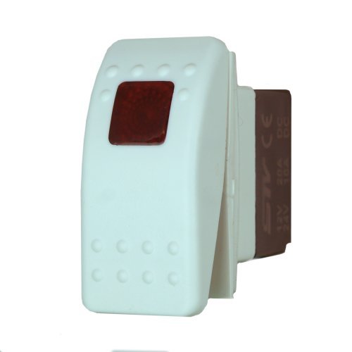 STVMotorsports Marine Rocker Switch - ON/OFF Waterproof 12V 20A with Red LED Light, 2 Positions 3 Pins - Perfect for Boats, RVs, and Off-Road Vehicles