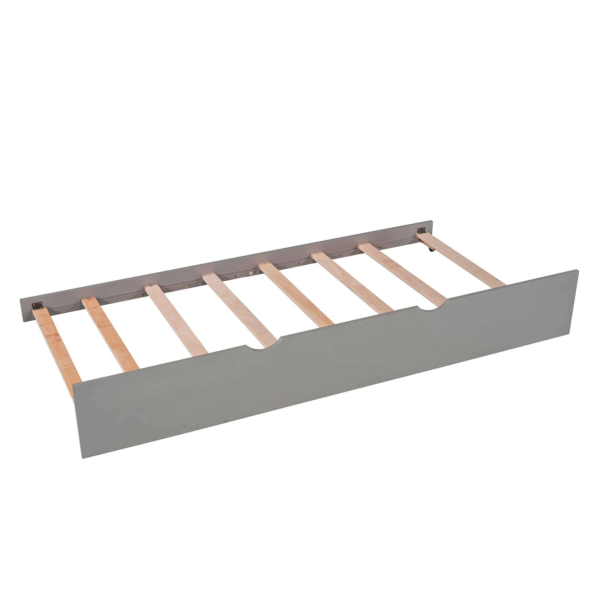 Twin L-Shaped Storage Daybed with Trundle & Drawers - Convertible Sofa Bed for Living Room, Bedroom, Guest Room (Grey)
