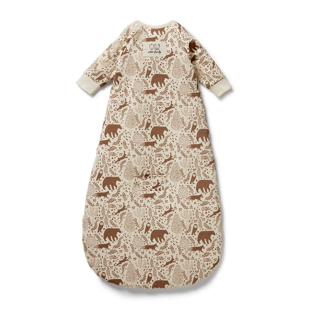 Organic Winter Forest Long Sleeved Sleeping Bag 2.5 TOG - Cozy & Warm Baby Sleepwear for Cold Nights, Nursery, and Outdoor Adventures
