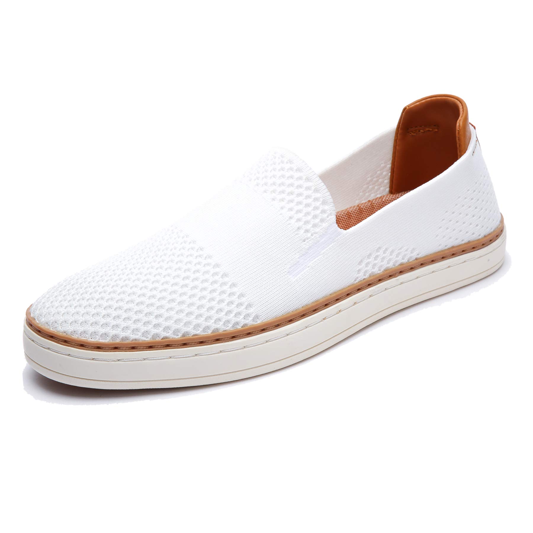 TRULAND Women's Slip On Sneakers - Breathable Knit Loafers Casual Comfortable Flats for Walking, Running & Summer Outfits | Fashion Tennis Shoes for Women