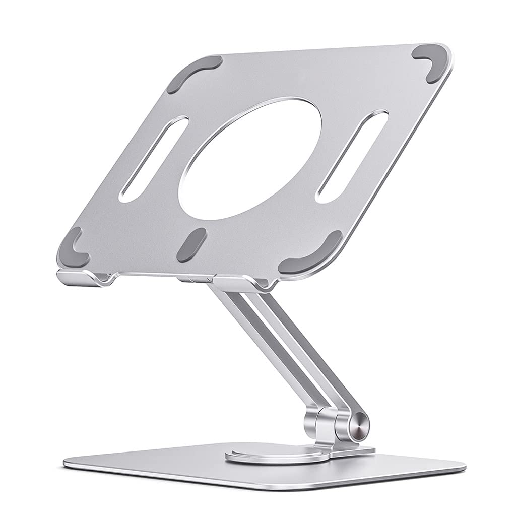 360° Rotating Adjustable Tablet Stand - Multi-Angle & Height Foldable Dock Holder for 5-13.9