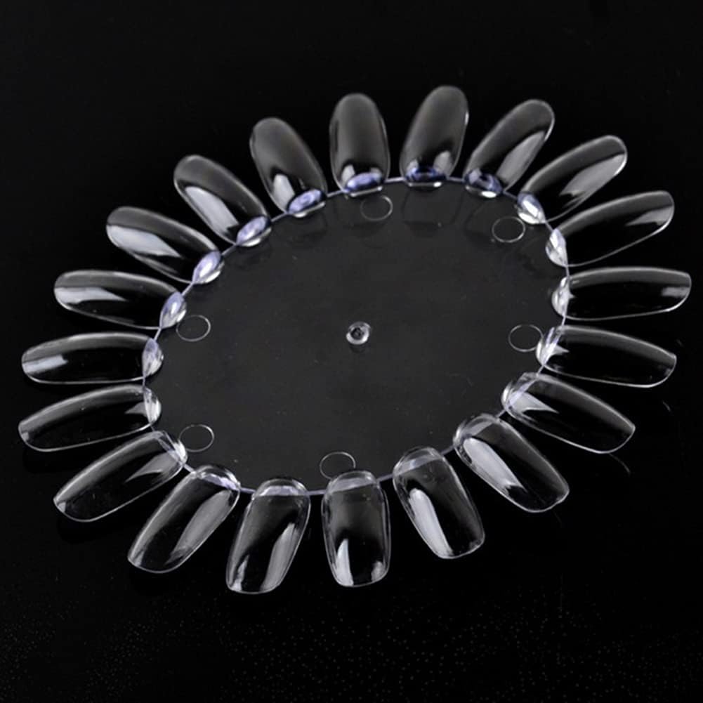 20Pcs Clear Nail Swatch Wheel - Professional Nail Polish Practice Display Board with Sample Sticks for DIY Manicure | Perfect for Home Salon, Nail Art Training & Color Organization