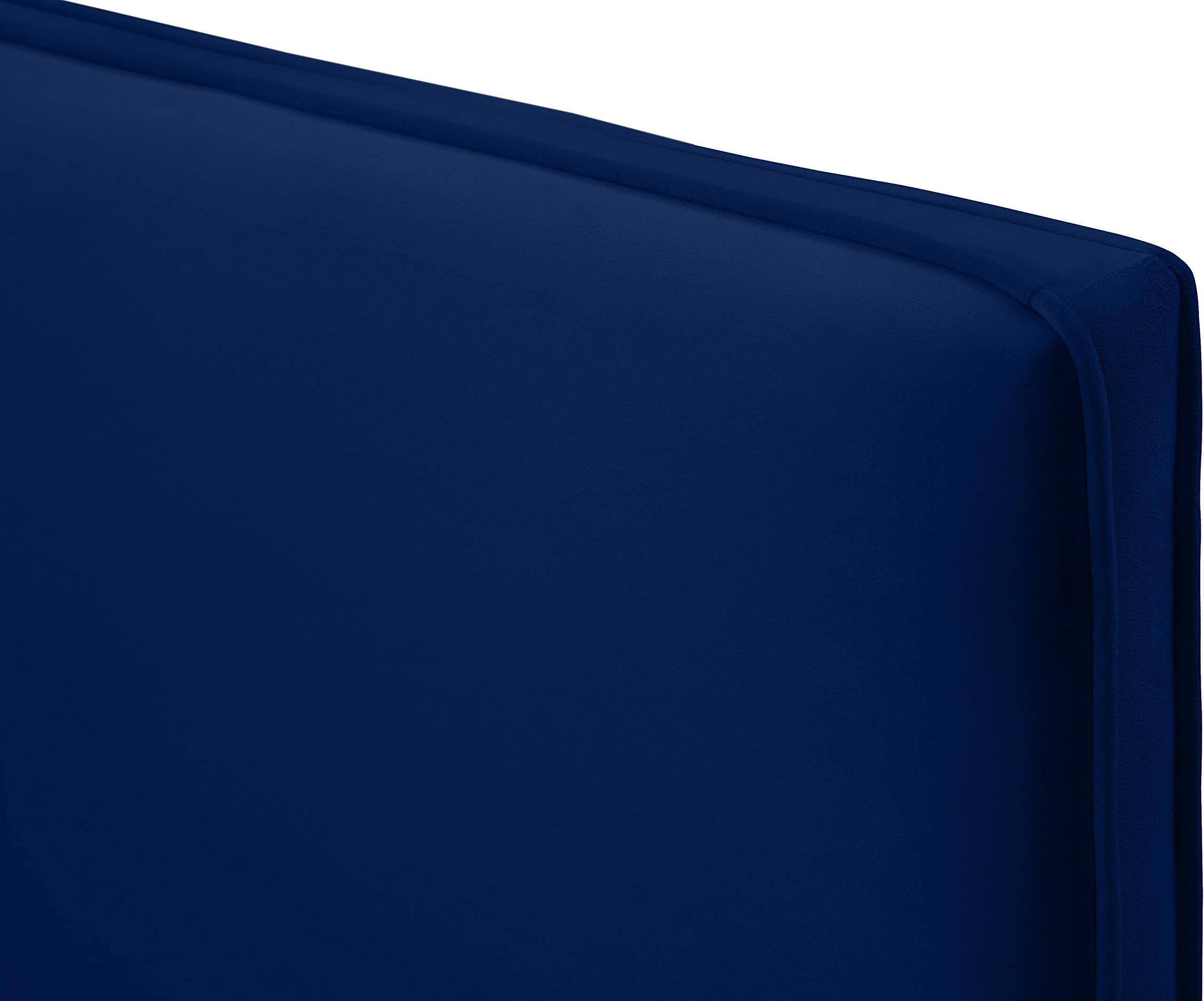Modern Velvet Upholstered Twin Bed with Gold/Chrome Finish - Navy Blue Geri Collection by Meridian Furniture | Luxury Bedroom Decor for Contemporary Homes & Guest Rooms