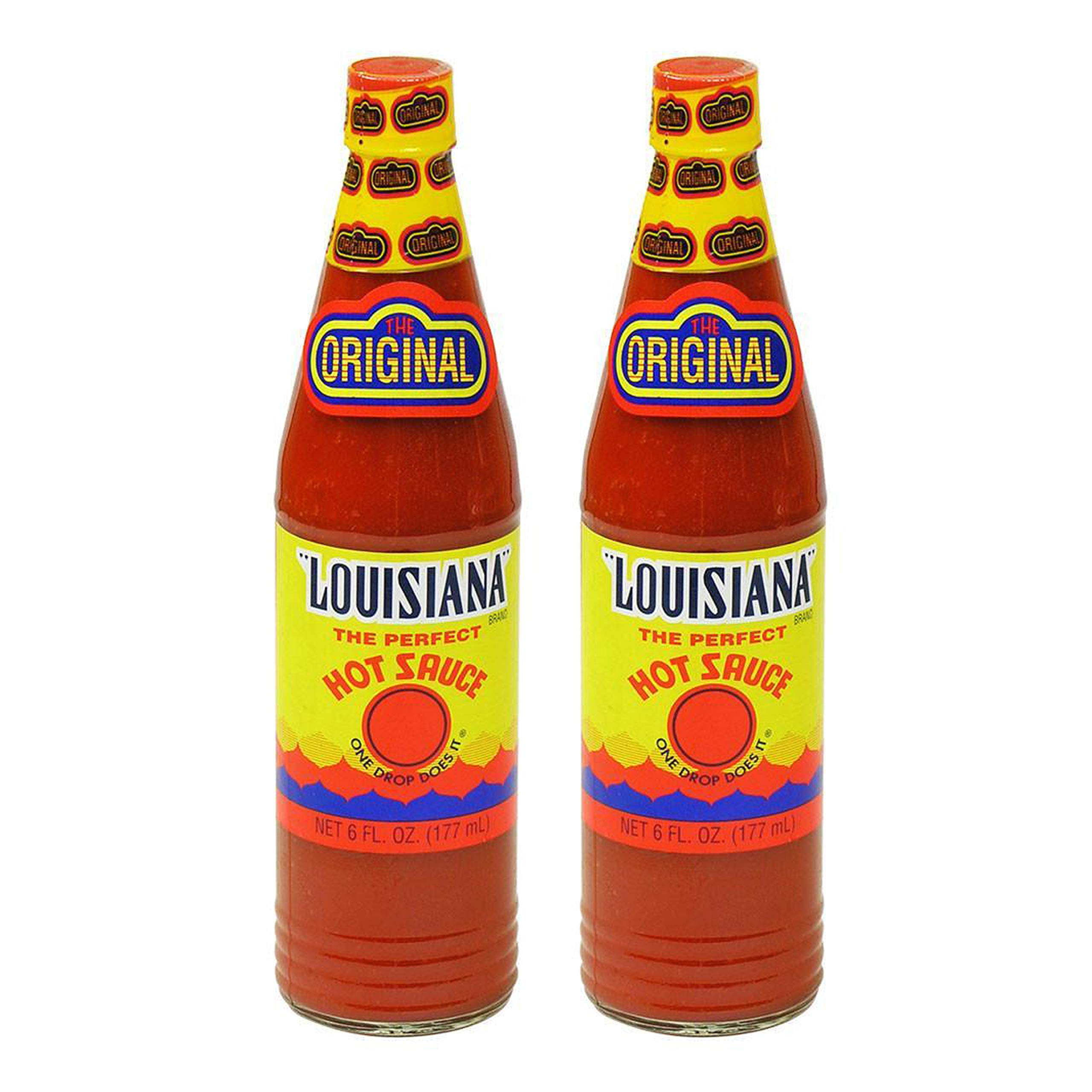 Louisiana Original Hot Sauce - 6 oz Bottle (Pack of 2) - Spicy Cajun Flavor - Perfect for Wings, Tacos, Seafood & BBQ - Heat-Sealed for Freshness