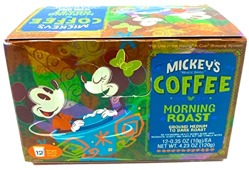 Disney Parks Exclusive Mickey's Really Swell Morning Blend Coffee - 12 K-Cup Pods for Keurig Brewers | Perfect for Breakfast, Office & Disney Fans