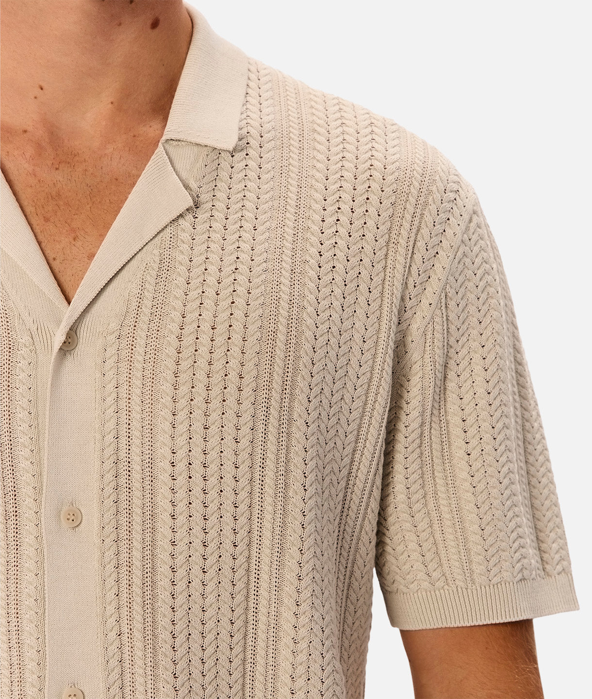 The Washed Alessio Short Sleeve Shirt in OD Stone - Casual Men's Button Down Shirt for Outdoor Activities & Everyday Wear