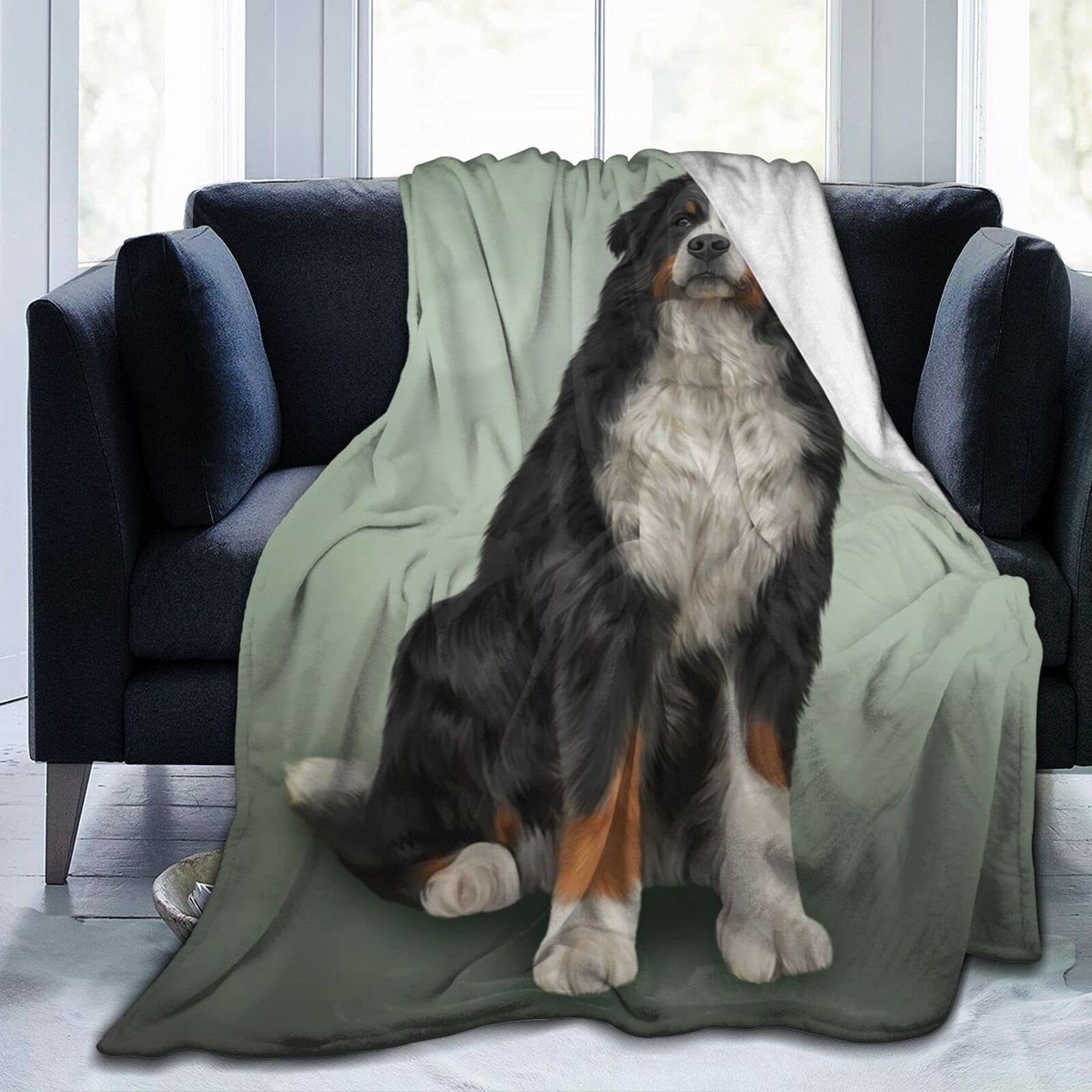 Bernese Mountain Dog Fleece Blanket - Soft & Warm 60