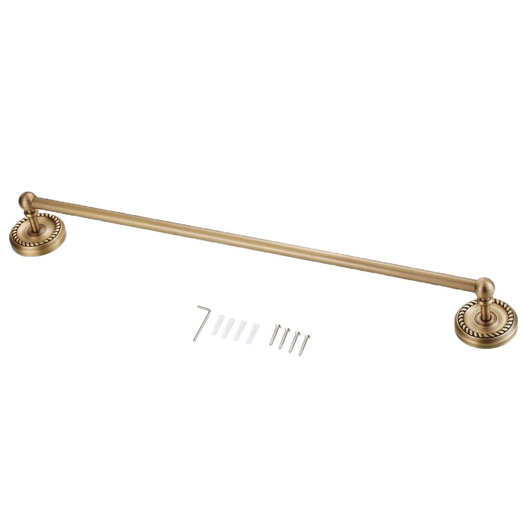 ATORSE® Antique Bronze 24-Inch Wall Mounted Single Towel Rail - Round Bathroom Towel Rack Bar for Home & Hotel - Perfect Robe Holder for Bathrooms, Spas and Guest Rooms