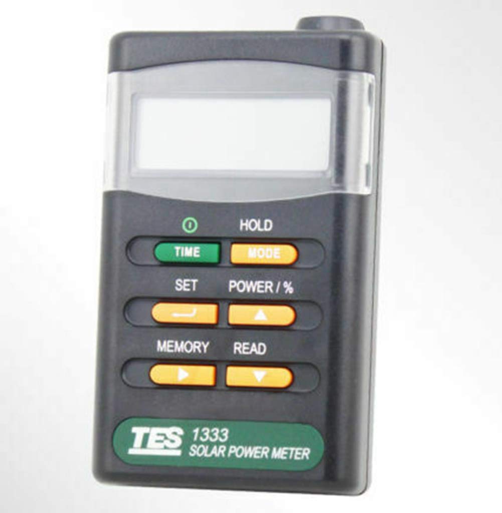 TOPCHANCES TES-1333 Solar Power Meter - Handheld Digital Sunlight Irradiance Tester 400-1100nm, Portable Solar Radiation Measurement Device for Solar Panel Testing, Gardening, and Outdoor Light Monitoring