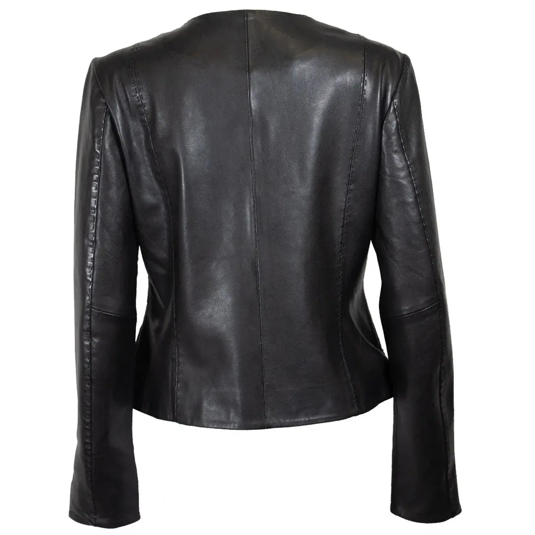 Women's Solene Lambskin Leather Jacket - Soft & Stylish Outerwear for Fall & Winter | Perfect for Casual Outings, Date Nights & Travel