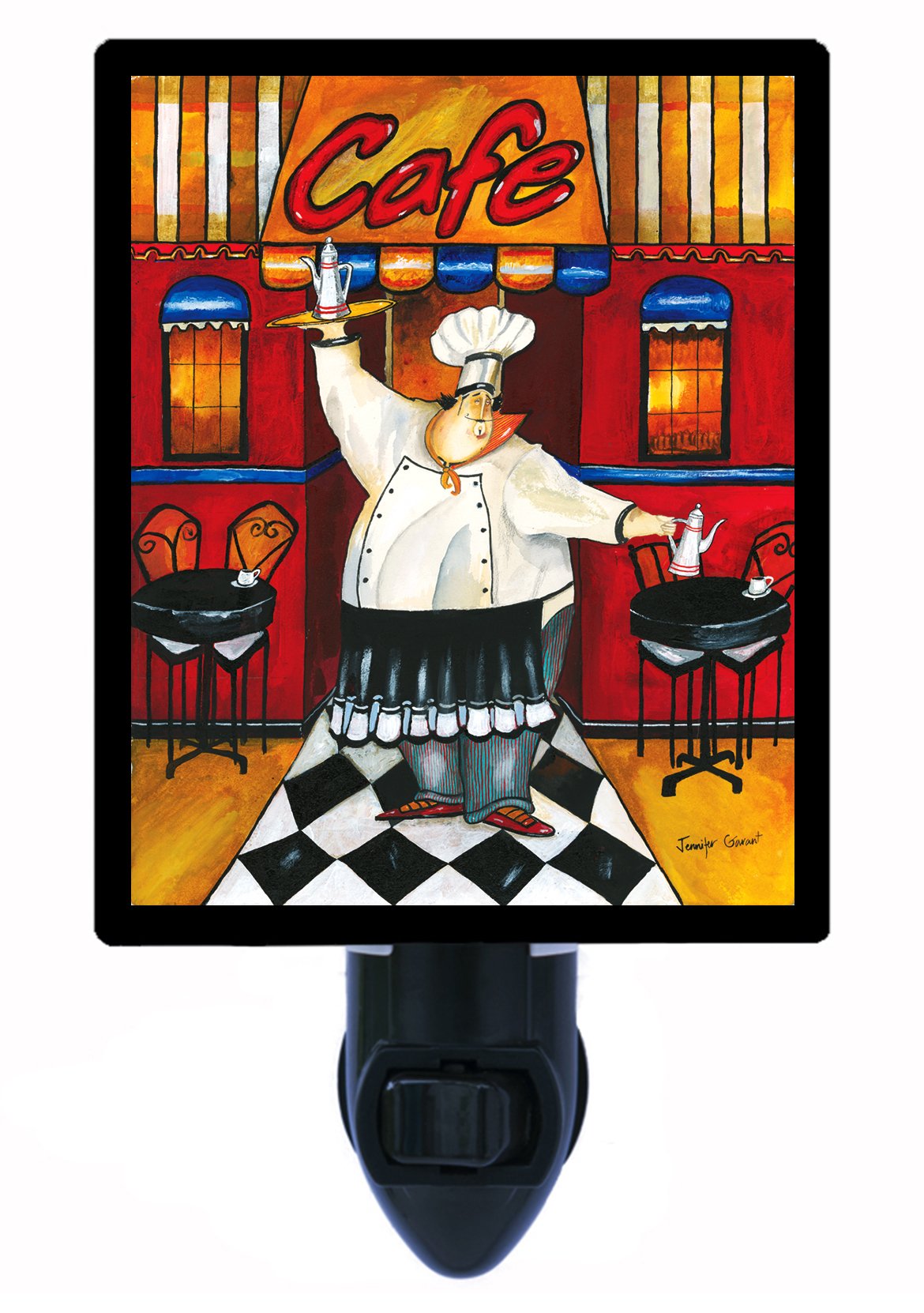 Italian Chef Coffee-Themed Night Light for Cafe, Restaurant & Kitchen Decor - Perfect for Barista Gifts & Coffee Shop Ambiance