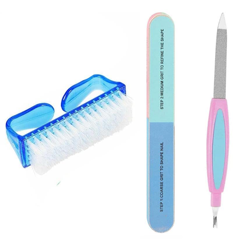 Professional Nail Buffers and Files Kit - 3-Piece Manicure Pedicure Set with Nail Buffer, Shaper Bar & Polishing Tool for Shiny Nails | Includes Nail Brush | Perfect for Home Salon, Spa & Travel Nail Care