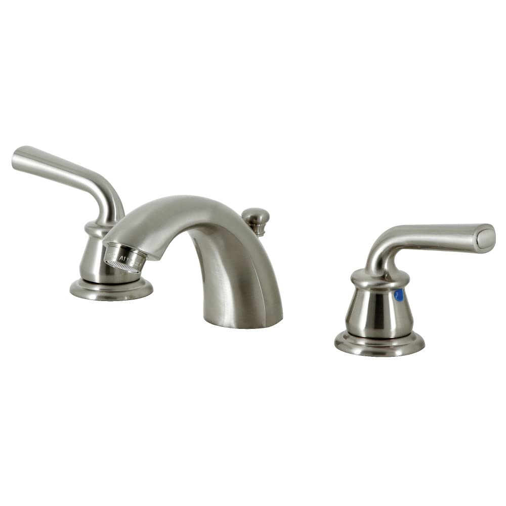 Kingston Brass KB958RXL Brushed Nickel Mini-Widespread Bathroom Faucet with Pop-Up Drain - Perfect for Bathroom Vanity Sink, Powder Room, and Guest Bath Remodeling