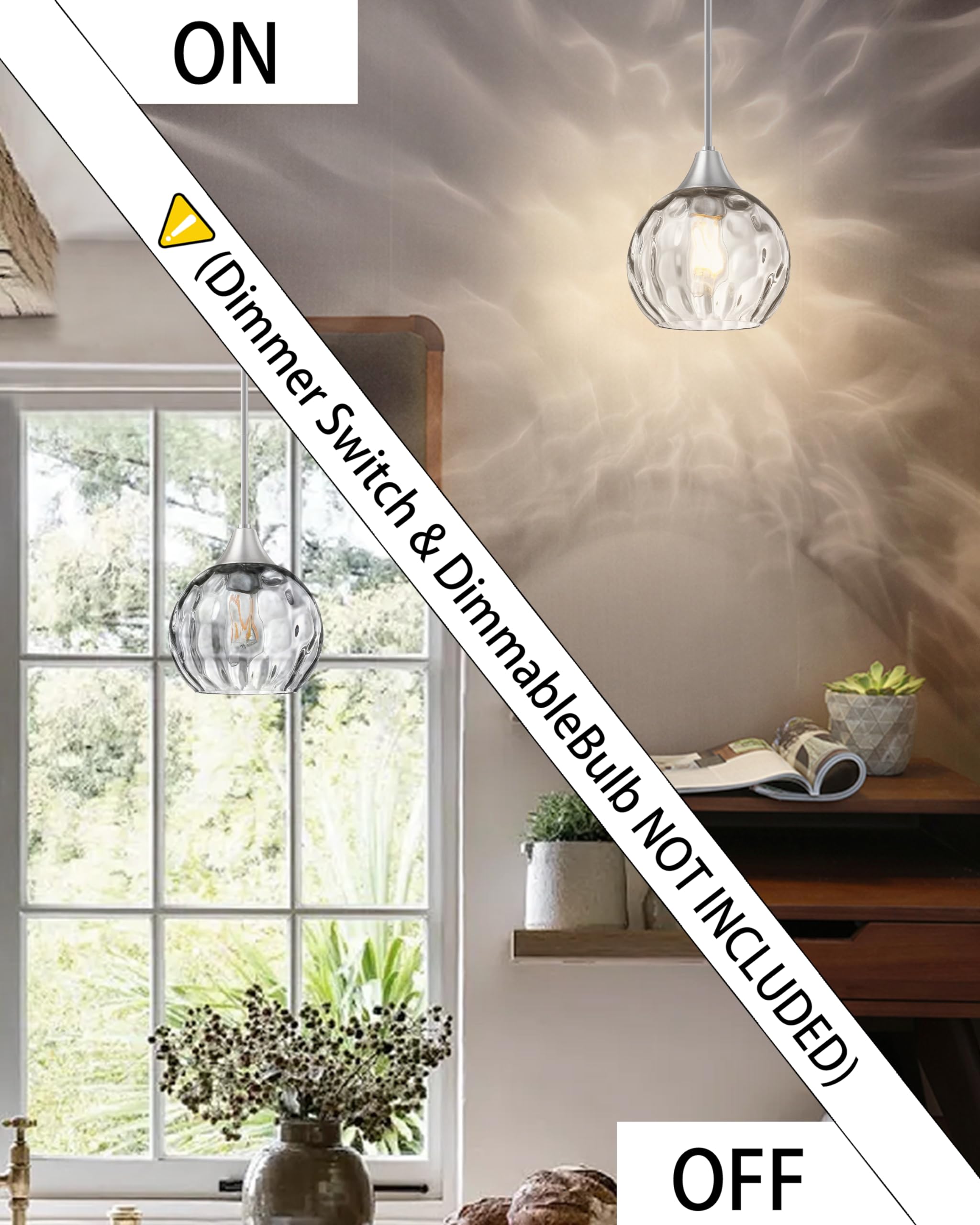 3 Pack Modern Farmhouse Pendant Lights - 6.3