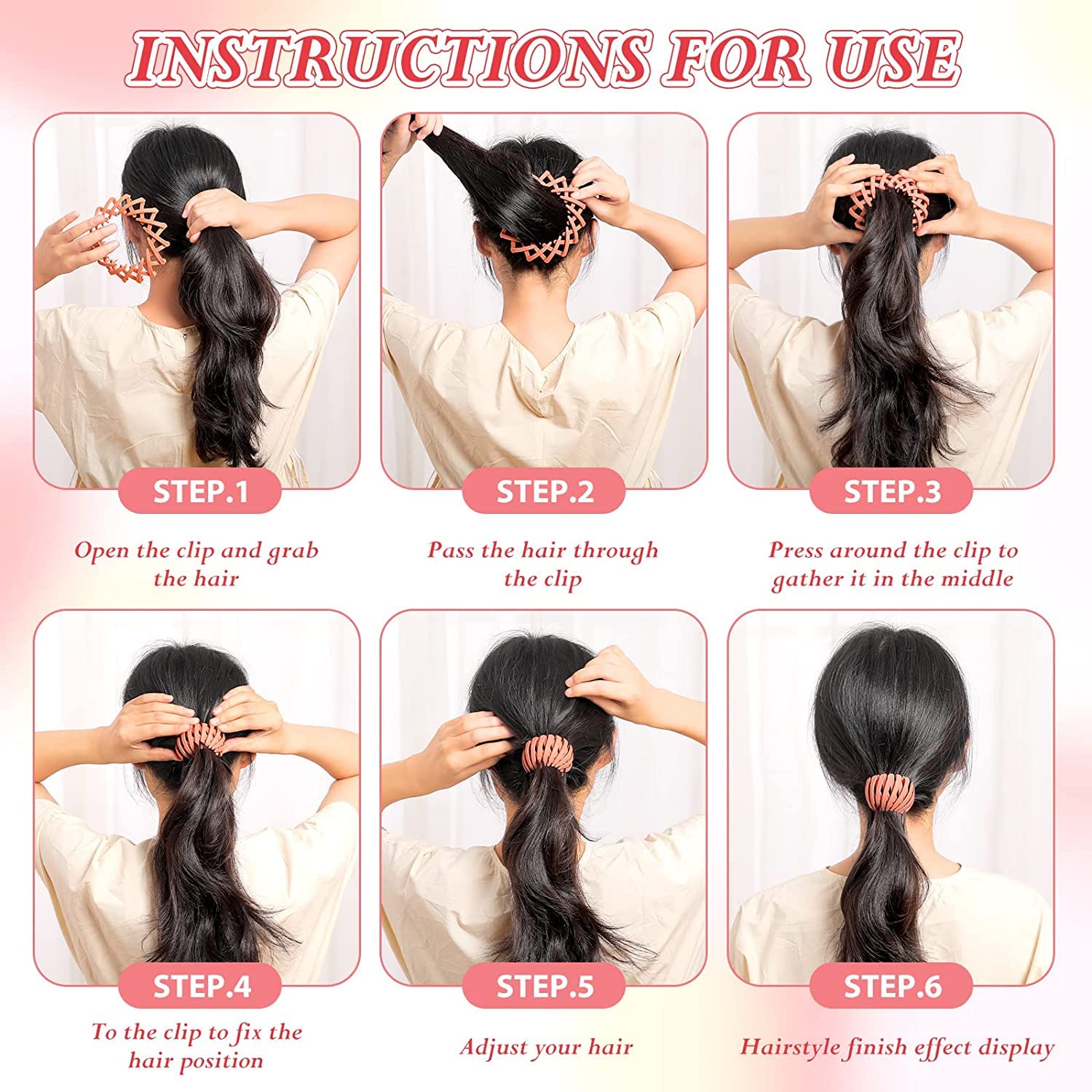 Matte Bird Nest Hair Clips for Women - 4-Piece Multicolor Ponytail Holders & Bun Makers | Plastic Hair Accessories for Updos, Braids & Everyday Styling