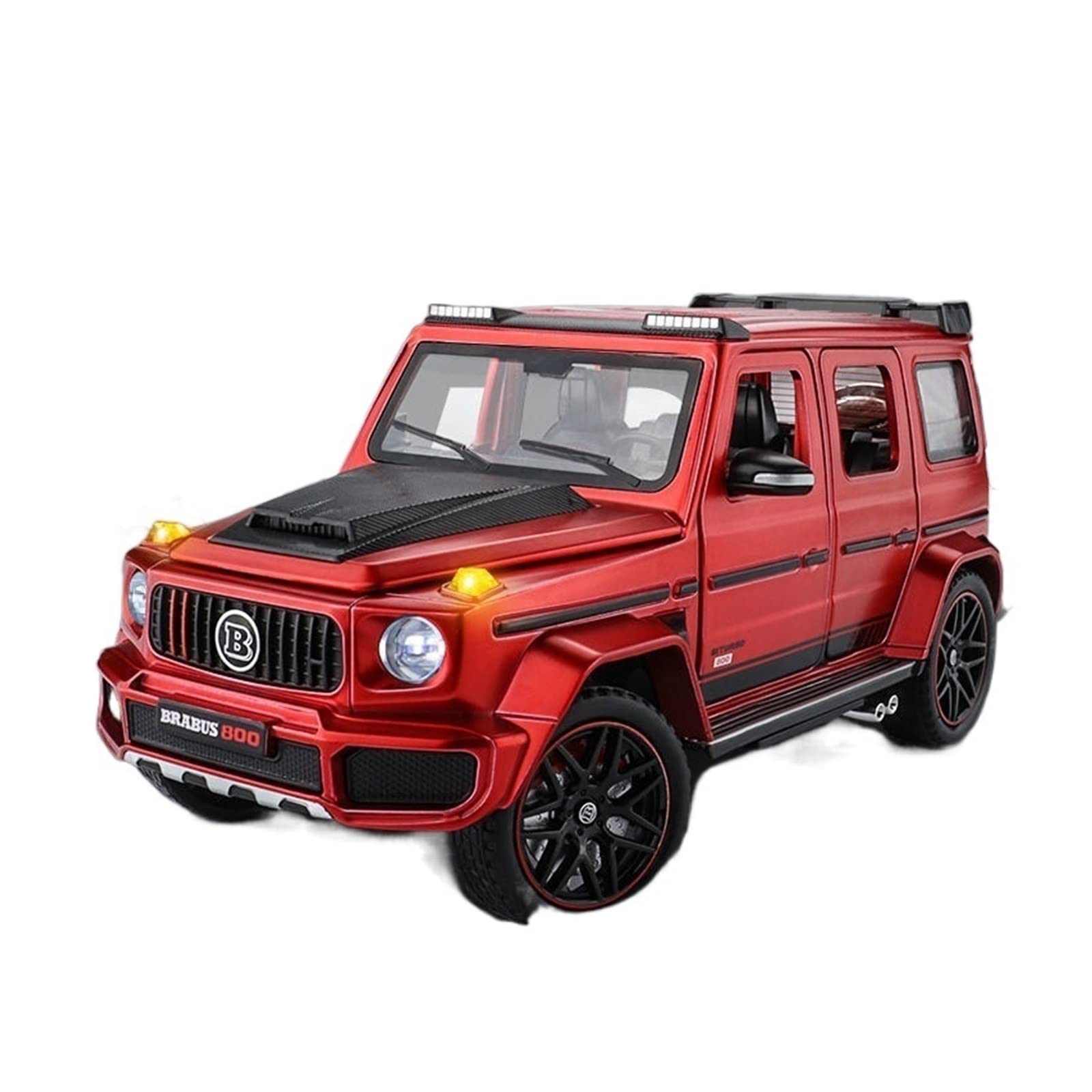 Brabus G800 1:24 Scale Alloy Diecast Model Car with Light & Sound Effects - Red SUV Toy for Boys, Kids Birthday Gift | Collectible, Play & Display