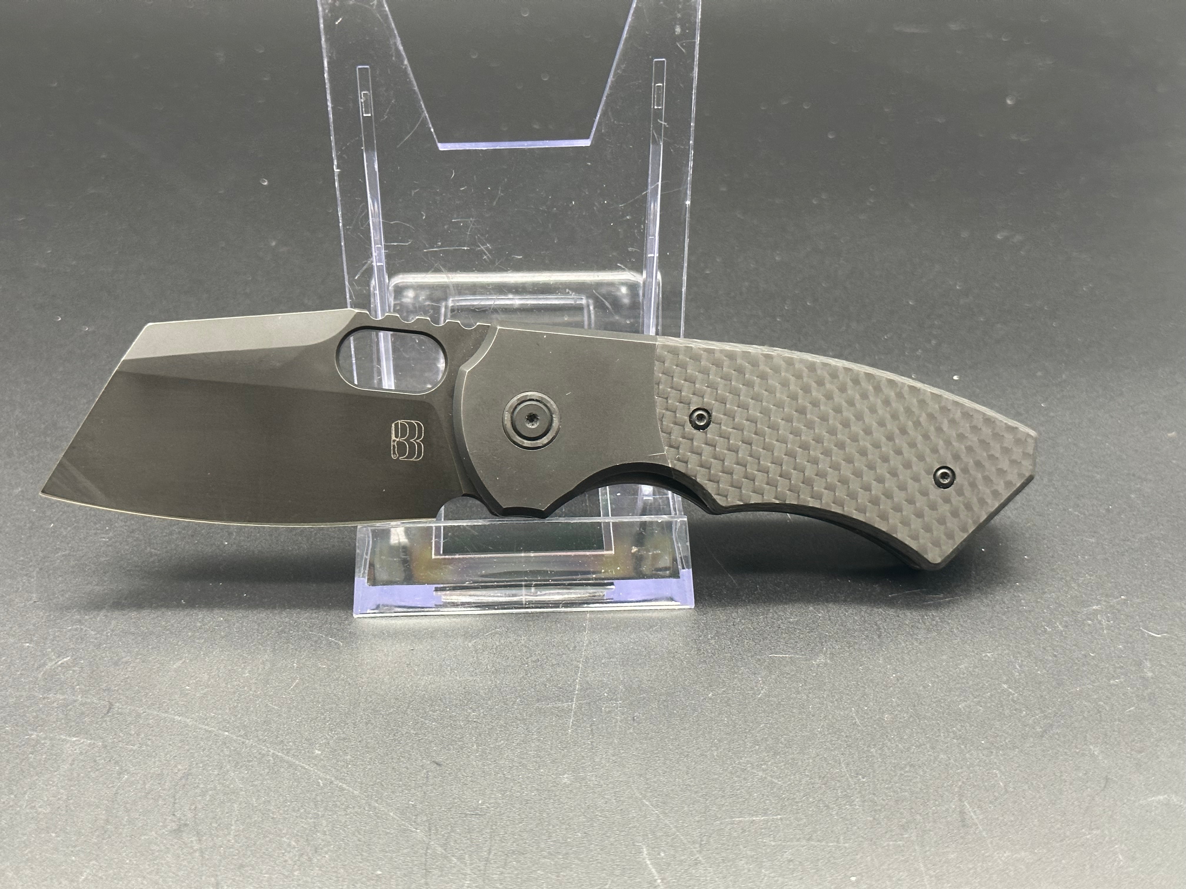 BERG BLADES SLIM Folding Knife - M390 Steel Blade, Titanium Handle, Carbon Fiber Inlay - EDC, Outdoor, Camping, Survival Gear