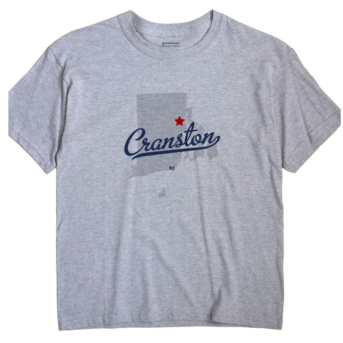 GreatCitees Cranston Rhode Island Graphic T-Shirt - Vintage Style Unisex Tee for Casual Wear & Travel Souvenirs
