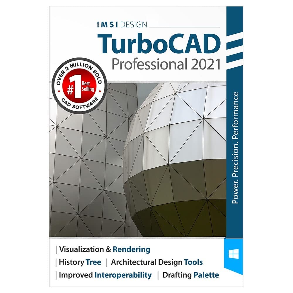 TurboCAD 2021 Professional - Powerful CAD Design Software for Windows [PC Download] - Perfect for Architects, Engineers & 3D Designers