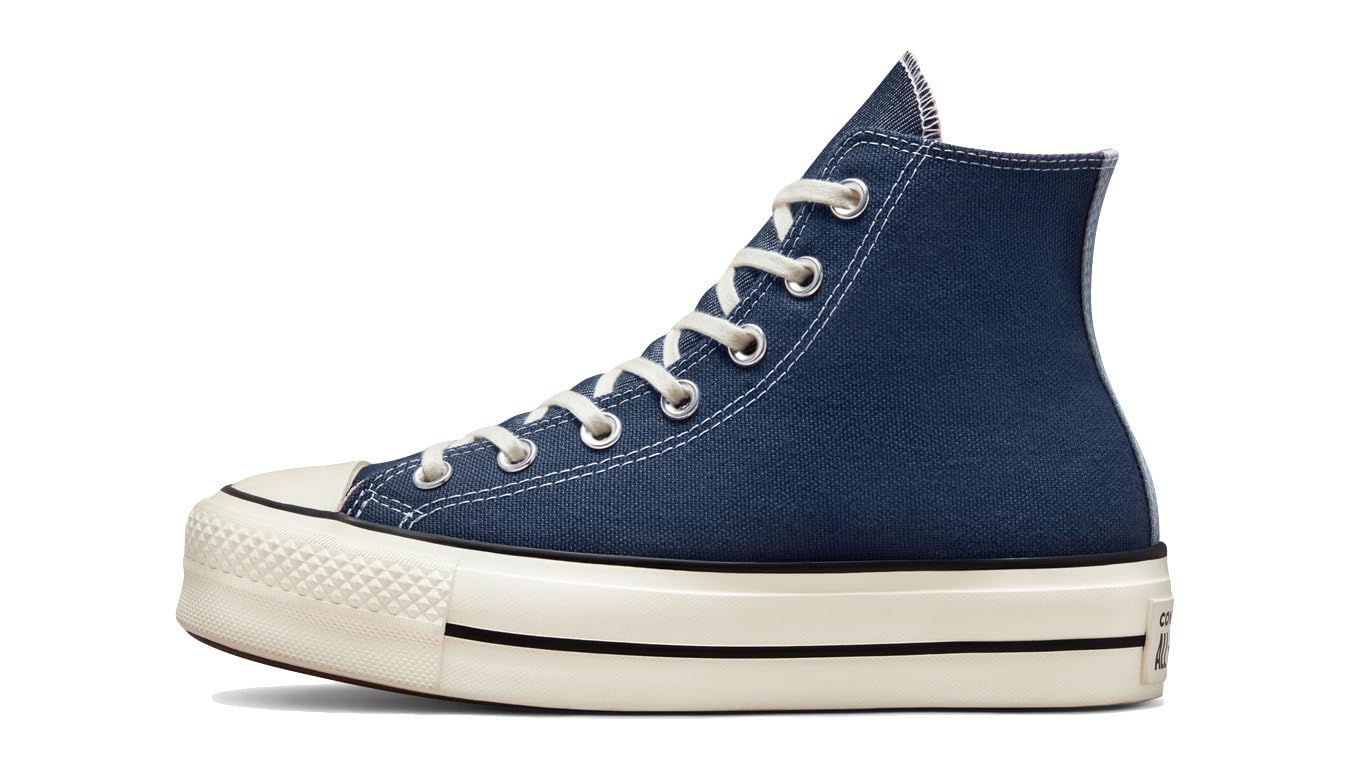Converse Women's Chuck Taylor All Star Lift Sneakers - Navy Blue & Pink Size 8 | Comfortable Platform Shoes for Casual Wear, Street Style & Everyday Fashion